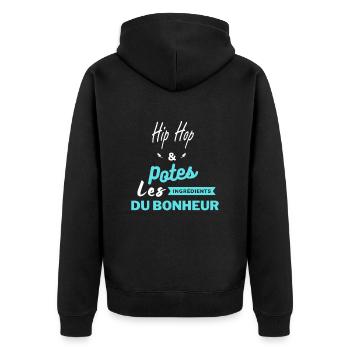 potes les ingrédients du bonheur Hip Hop - Veste à capuche bio Premium Unisexe - noir - Dos - Nico (187cm)