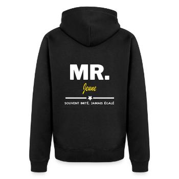 MR. souvent imité, jamais égalé Jeune - Veste à capuche bio Premium Unisexe - noir - Dos - Nico (187cm)