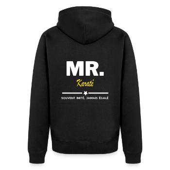 MR. souvent imité, jamais égalé Karaté - Veste à capuche bio Premium Unisexe - noir - Dos - Nico (187cm)