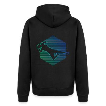Football Football Footballer Footballer - Unisex Premium Organic Zip Hoodie - black - Back - Nico (187cm)