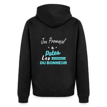 potes les ingrédients du bonheur Jeu Provençal - Veste à capuche bio Premium Unisexe - noir - Dos - Nico (187cm)