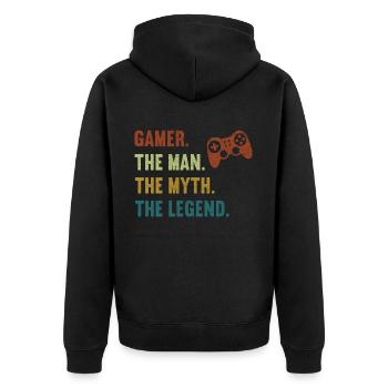 Gamer The Man The Myth The Legend Jeux vidéo - Veste à capuche bio Premium Unisexe - noir - Dos - Nico (187cm)