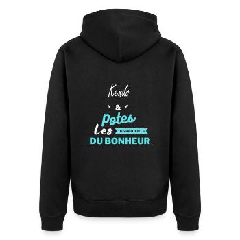potes les ingrédients du bonheur Kendo - Veste à capuche bio Premium Unisexe - noir - Dos - Nico (187cm)