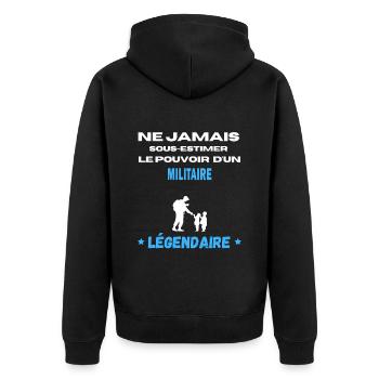 ne jamais sous estimer légendaire Militaire - Veste à capuche bio Premium Unisexe - noir - Dos - Nico (187cm)
