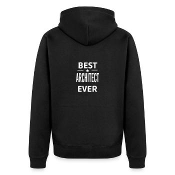 Bester ARCHITEKT aller Zeiten - Unisex Premium Bio Zip Hoodie - Schwarz - Hinten - Nico (187cm)