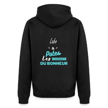 potes les ingrédients du bonheur Labo - Veste à capuche bio Premium Unisexe - noir - Dos - Nico (187cm)