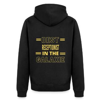 Best Ever IN THE GALAXIE RECEPTIONIST - Unisex Premium Organic Zip Hoodie - black - Back - Nico (187cm)