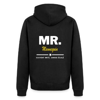 MR. souvent imité, jamais égalé Mannequin - Veste à capuche bio Premium Unisexe - noir - Dos - Nico (187cm)