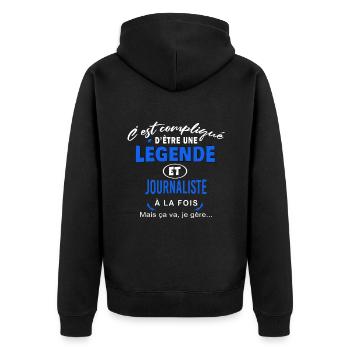humour Légende et JOURNALISTE cadeau - Veste à capuche bio Premium Unisexe - noir - Dos - Nico (187cm)