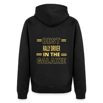 Best Ever IN THE GALAXIE RALLY DRIVER - Unisex Premium Organic Zip Hoodie - black - Back - Nico (187cm)