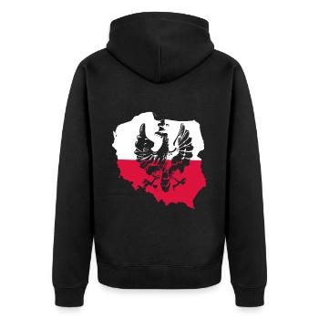 Pays polonais Drapeau polonais Drapeau - Veste à capuche bio Premium Unisexe - noir - Dos - Nico (187cm)