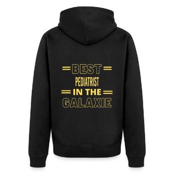 Der beste PÄDIATER ALLER ZEITEN IN DER GALAXIE - Unisex Premium Bio Zip Hoodie - Schwarz - Hinten - Nico (187cm)