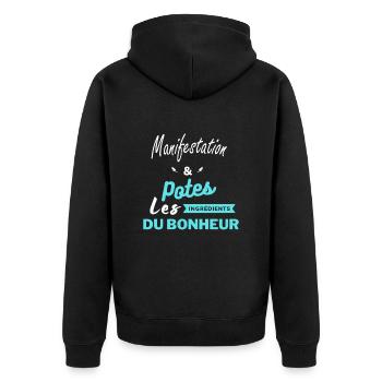 potes les ingrédients du bonheur Manifestation - Veste à capuche bio Premium Unisexe - noir - Dos - Nico (187cm)