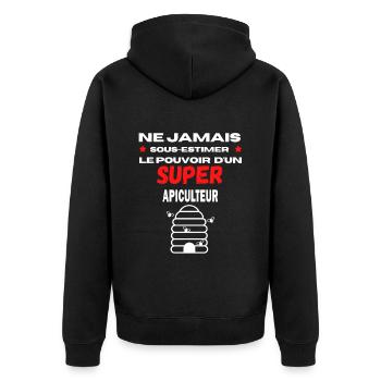 ne jamais sous estimer super Apiculteur - Veste à capuche bio Premium Unisexe - noir - Dos - Nico (187cm)