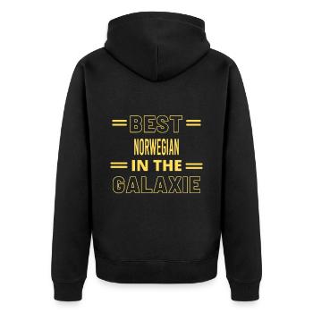 Best Ever IN THE GALAXIE NORWEGIAN - Unisex Premium Organic Zip Hoodie - black - Back - Nico (187cm)