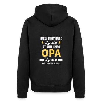 Zu eine ehre OPA ist undezahlbar Marketing Manager - Veste à capuche bio Premium Unisexe - noir - Dos - Nico (187cm)
