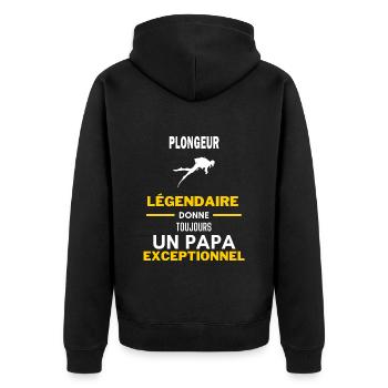 légendaire papa exceptionnel - humour Plongeur - Veste à capuche bio Premium Unisexe - noir - Dos - Nico (187cm)