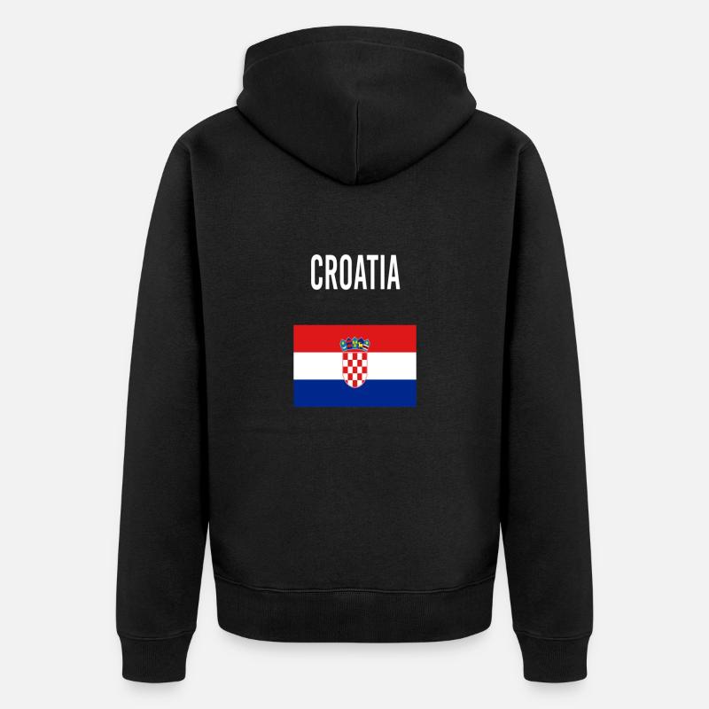 Croatie FLAG - Veste à capuche bio Premium Unisexe - noir