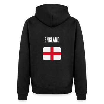 Angleterre FLAG - Veste à capuche bio Premium Unisexe - noir - Dos - Nico (187cm)