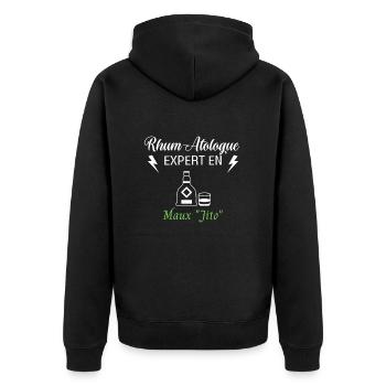 Rhum-Atologue - Veste à capuche bio Premium Unisexe - noir - Dos - Nico (187cm)