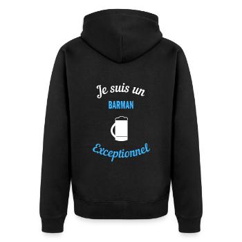 Je suis un Exceptionnel barman - Veste à capuche bio Premium Unisexe - noir - Dos - Nico (187cm)