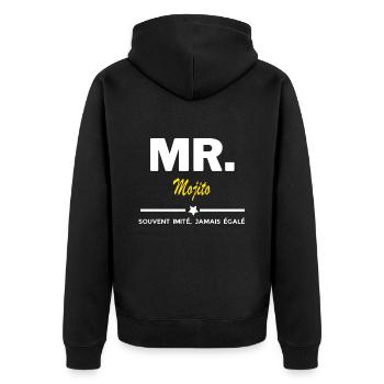 MR. souvent imité, jamais égalé Mojito - Veste à capuche bio Premium Unisexe - noir - Dos - Nico (187cm)