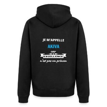 Je m'appelle excellence Akiva - Veste à capuche bio Premium Unisexe - noir - Dos - Nico (187cm)