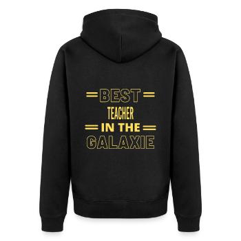 Best Ever IN THE GALAXIE TEACHER - Unisex Premium Organic Zip Hoodie - black - Back - Nico (187cm)