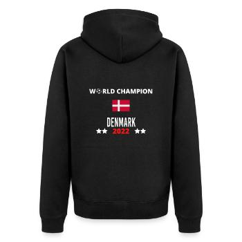 Champion du monde du Danemark 2022 - Veste à capuche bio Premium Unisexe - noir - Dos - Nico (187cm)