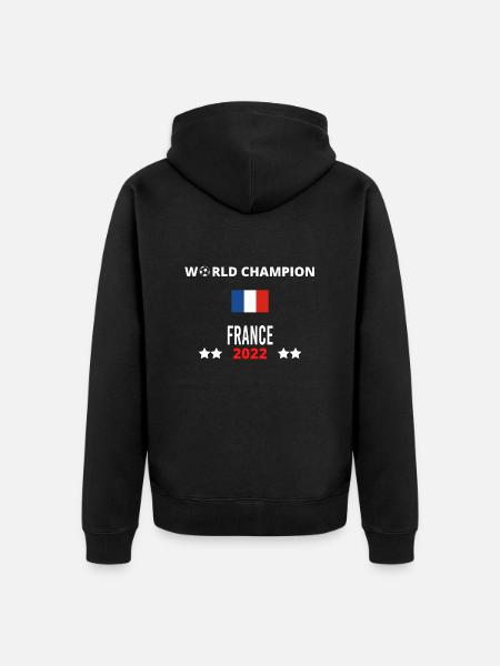 Frankreich Weltmeister 2022 - Unisex Premium Bio Zip Hoodie - Schwarz