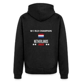 Pays-Bas Champion du Monde 2022 - Veste à capuche bio Premium Unisexe - noir - Dos - Nico (187cm)
