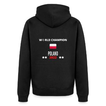 Pologne Championne du Monde 2022 - Veste à capuche bio Premium Unisexe - noir - Dos - Nico (187cm)