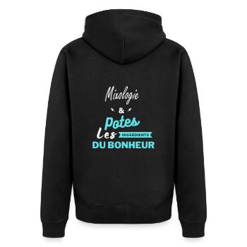potes les ingrédients du bonheur Mixologie - Veste à capuche bio Premium Unisexe - noir - Dos - Nico (187cm)