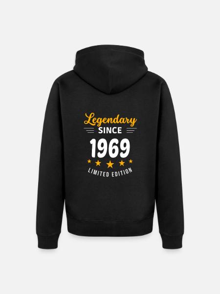 Legendary since 1969 - Unisex Premium Organic Zip Hoodie - black