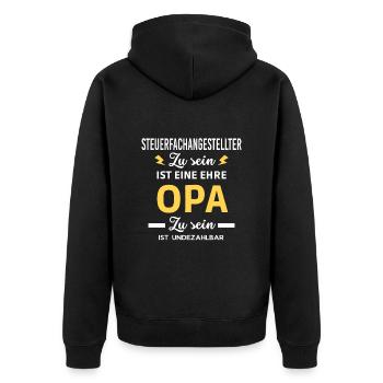 ehre OPA ist undezahlbar Steuerfachangestellter - Unisex Premium Bio Zip Hoodie - Schwarz - Hinten - Nico (187cm)
