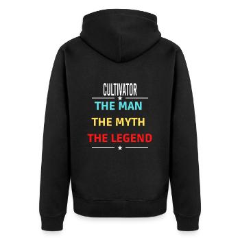 The Man The Myth The Legend CULTIVATOR - Unisex Premium Organic Zip Hoodie - black - Back - Nico (187cm)