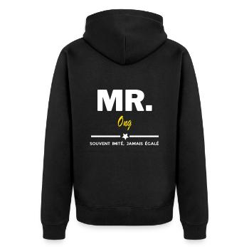 MR. souvent imité, jamais égalé Ong - Veste à capuche bio Premium Unisexe - noir - Dos - Nico (187cm)