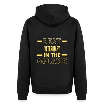 Best Ever IN THE GALAXIE VETERINARY - Unisex Premium Organic Zip Hoodie - black - Back - Nico (187cm)