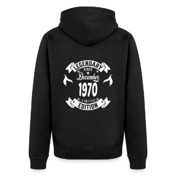 Legendary since december 1970 - Veste à capuche bio Premium Unisexe - noir - Dos - Nico (187cm)