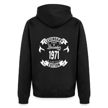 Légendaire depuis décembre 1971 - Veste à capuche bio Premium Unisexe - noir - Dos - Nico (187cm)