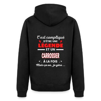 C'est compliqué phrase drôle CARROSSIER - Veste à capuche bio Premium Unisexe - noir - Dos - Nico (187cm)
