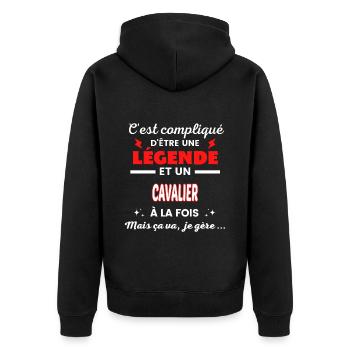 C'est compliqué phrase drôle CAVALIER - Veste à capuche bio Premium Unisexe - noir - Dos - Nico (187cm)