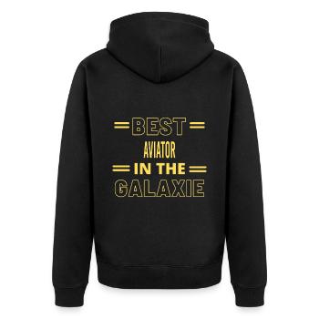 Best Ever IN THE GALAXIE AVIATOR - Unisex Premium Organic Zip Hoodie - black - Back - Nico (187cm)