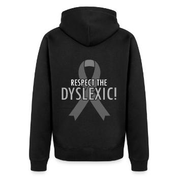 Dyslexia Teacher for Legathenia Therapists - Unisex Premium Organic Zip Hoodie - black - Back - Nico (187cm)