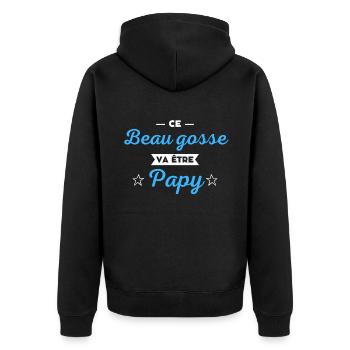 Ce beau gosse va être papy - Veste à capuche bio Premium Unisexe - noir - Dos - Nico (187cm)