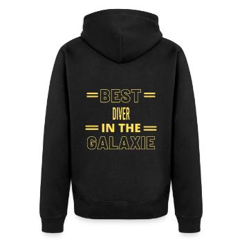Das Beste aller Zeiten IM GALAXIE DIVER - Unisex Premium Bio Zip Hoodie - Schwarz - Hinten - Nico (187cm)