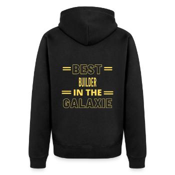 Das Beste aller Zeiten IM GALAXIE BUILDER - Unisex Premium Bio Zip Hoodie - Schwarz - Hinten - Nico (187cm)