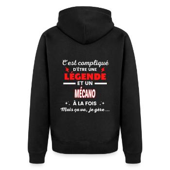 C'est compliqué phrase drôle MÉCANO - Veste à capuche bio Premium Unisexe - noir - Dos - Nico (187cm)