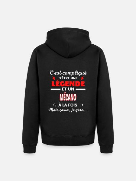 C'est compliqué phrase drôle MÉCANO - Veste à capuche bio Premium Unisexe - noir