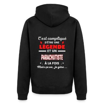 C'est compliqué phrase drôle PARACHUTISTE - Veste à capuche bio Premium Unisexe - noir - Dos - Nico (187cm)